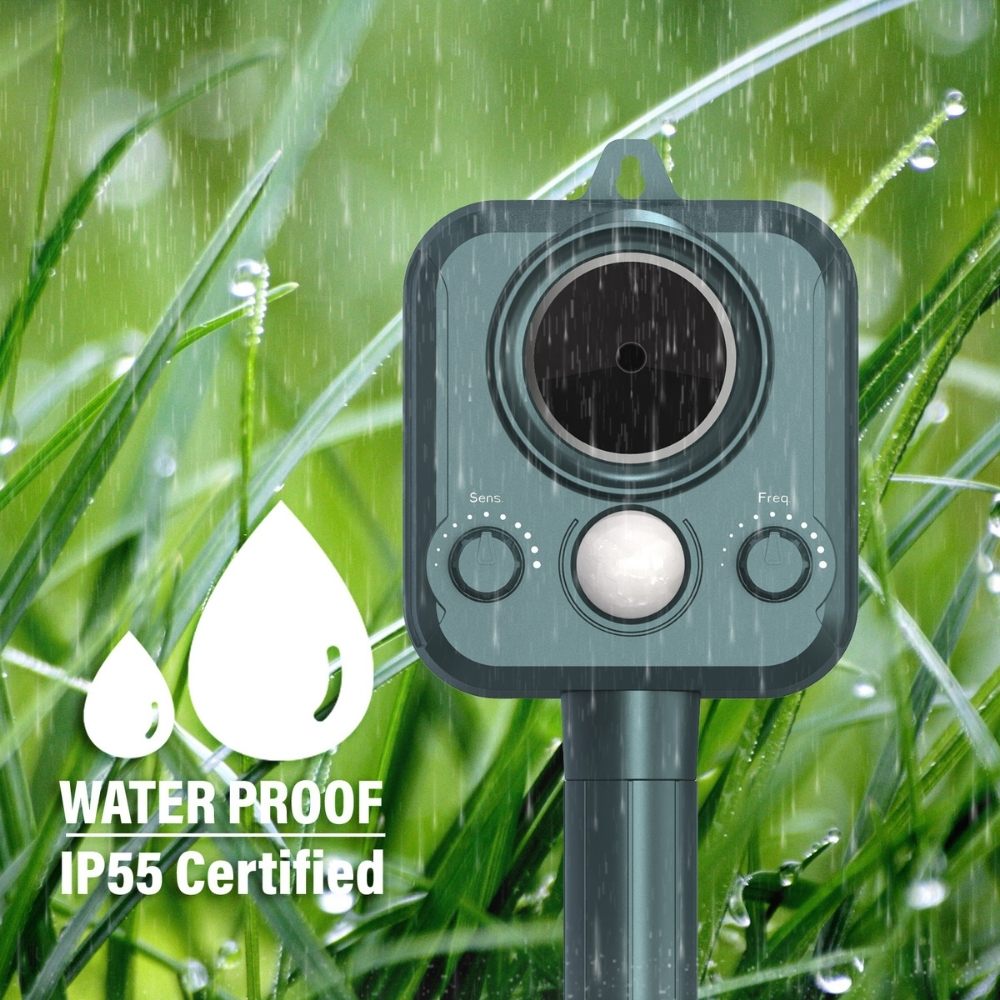ultrasonic waterproof cat repellent in rain