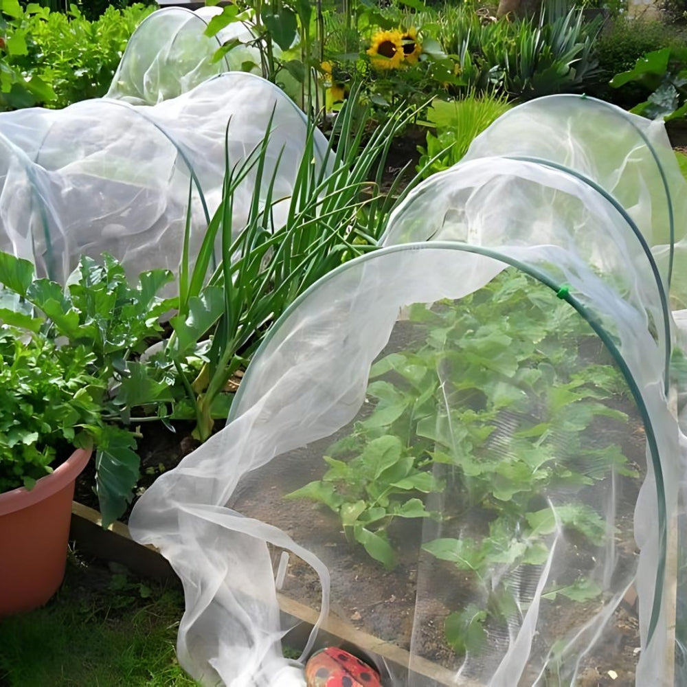 Garden Tunnels made with Green Flexible Hoops