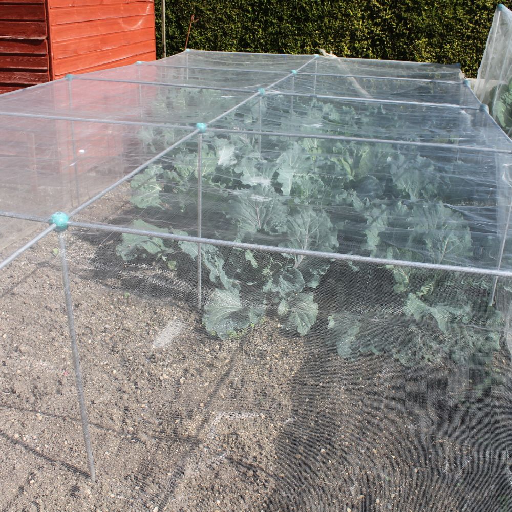 veggiemesh over a cage frame