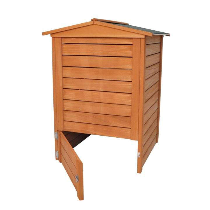 beehive composter wooden with door at bottom open