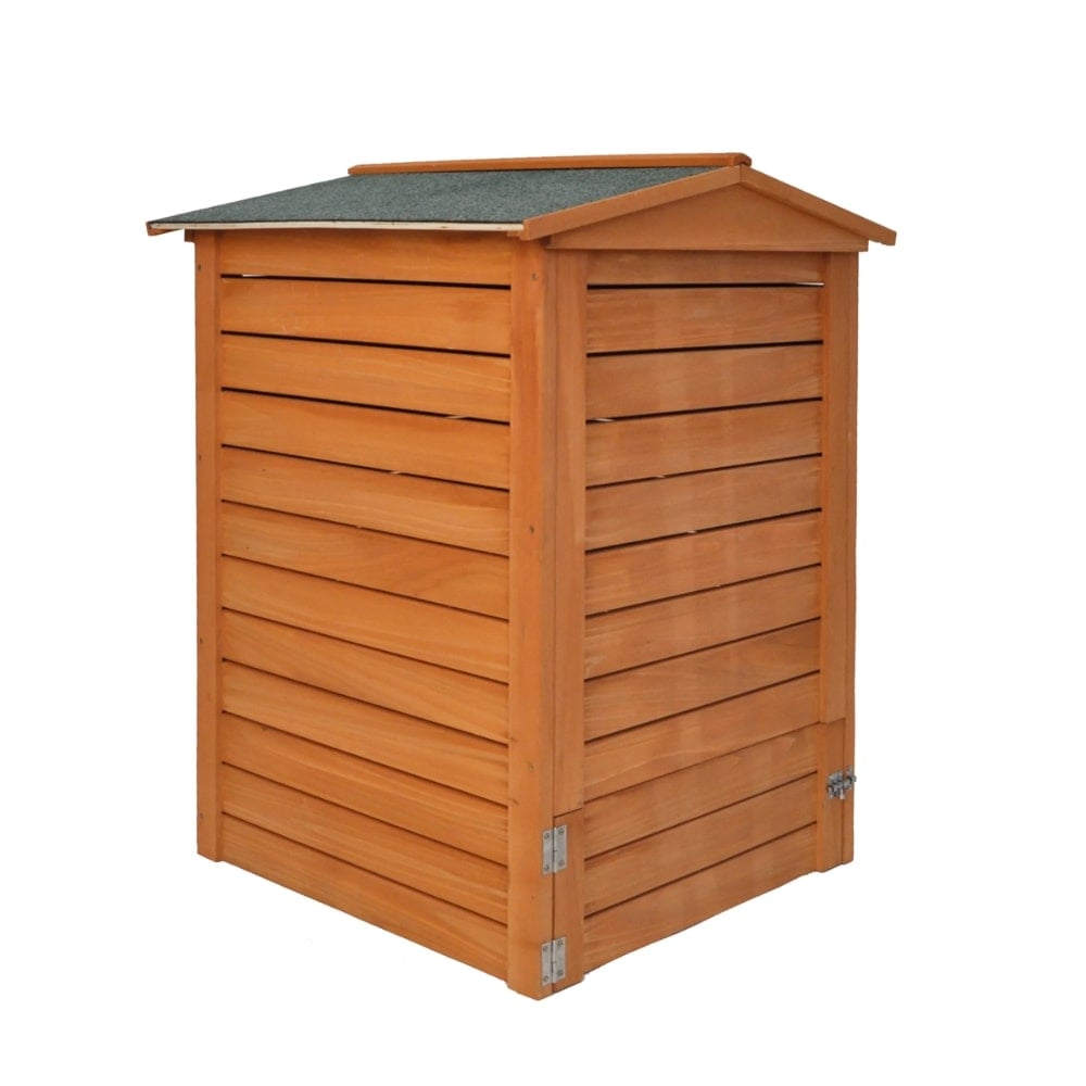 Wooden outdoor beehive compost bin