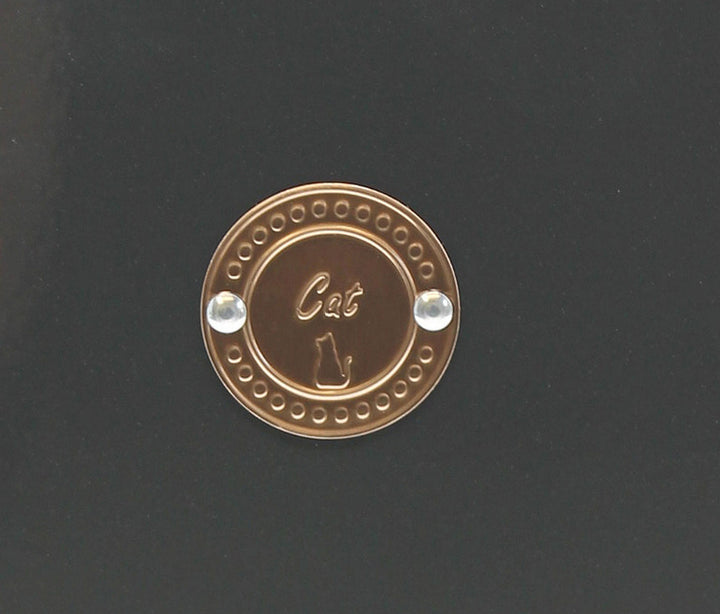 Cat badge from cat food tin