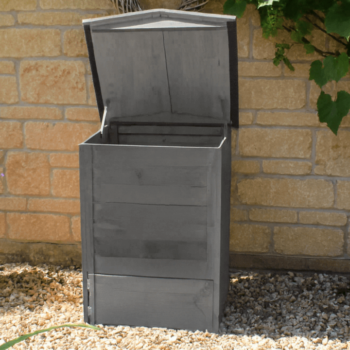 Grey wooden  beehive compost bin style