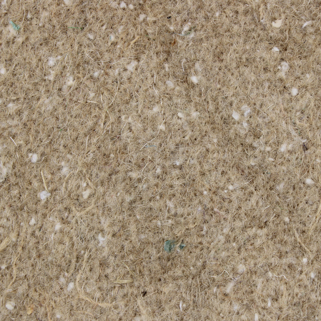 A close-up texture shot of a beige and brown wool felt fabric.