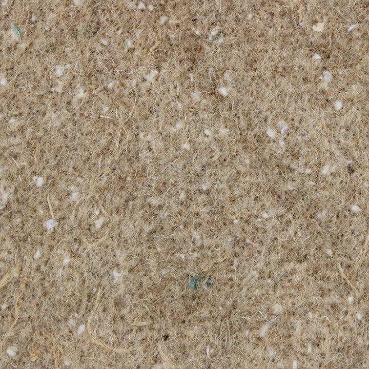 A close-up texture shot of a beige and brown wool felt fabric.