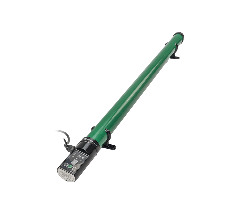 green greenhouse tube heater with built in thermometer