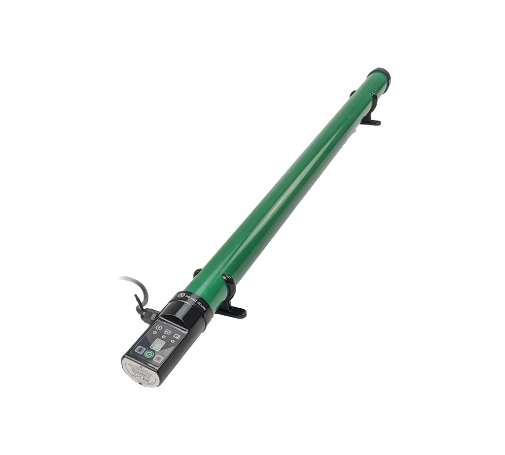 green greenhouse tube heater with built in thermometer