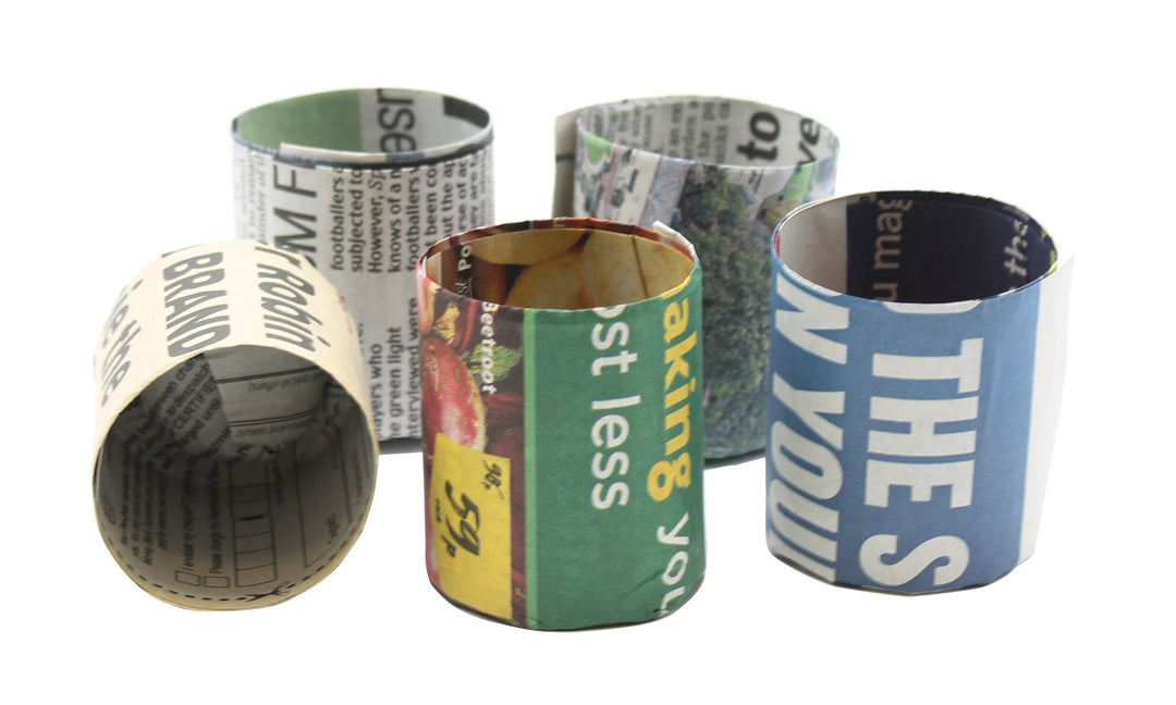 Newspaper pots made with wooden paper pot maker
