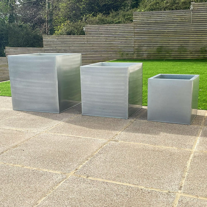 three cube garden planters