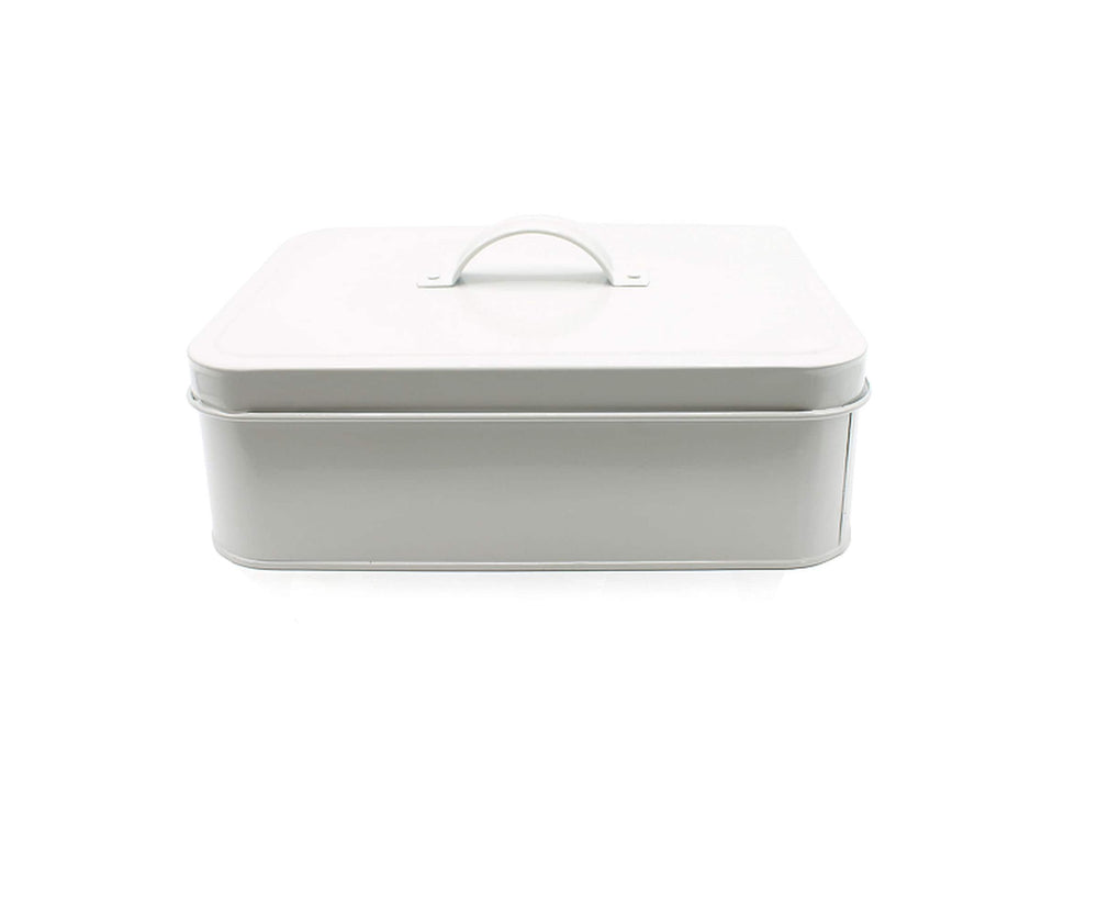 white storage box with lid, ideal for storing small items